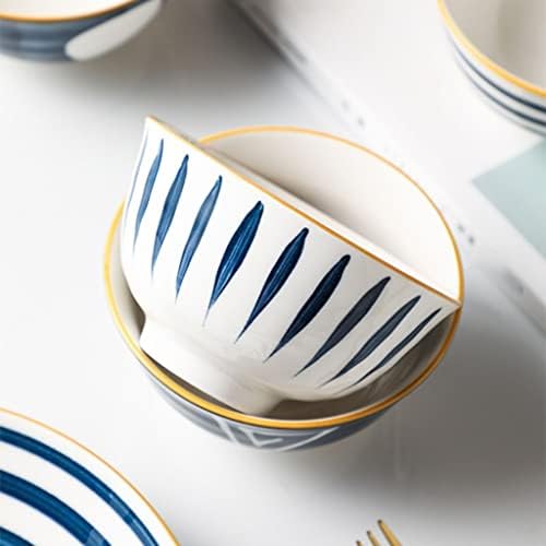 Chicken Salad Bowl Ceramic Bowl Household 10 Sets Creative Rice Bowl