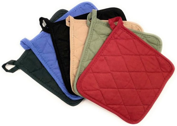 Square Cotton Pot Holders, 12 Pack, 8 x 8 inch