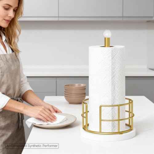 YATINEY Paper Towel Holder, Kitchen Paper Towel Holder for Countertop