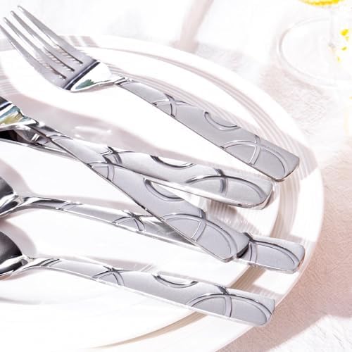 HIKAA 20PCS Silverware Set Service for 4,Premium Stainless Steel