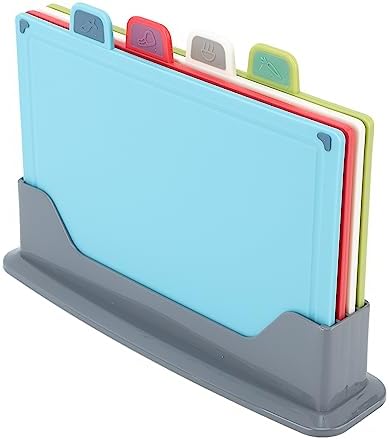 Flexible Plastic Cutting Board Set - 4 Color Coded Boards with Rubber