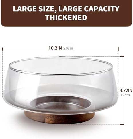 Large Glass Salad Bowls with Lid Set