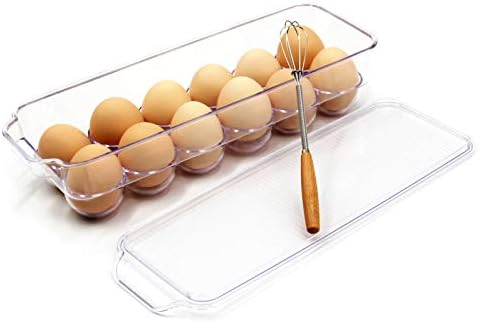 JAMOR 12-Grid Transparent Egg Storage Box