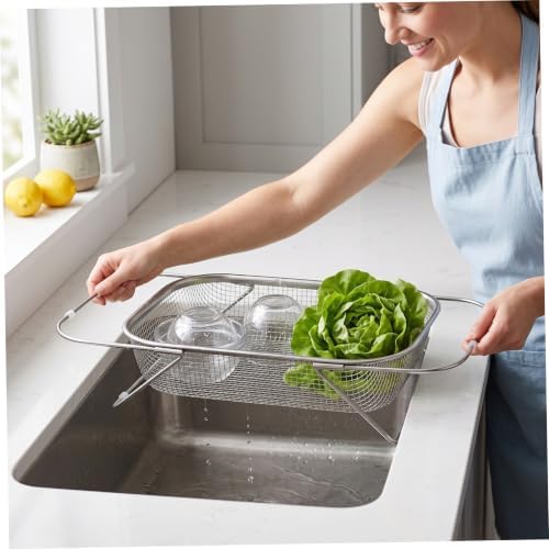 Stainless Steel Strainer, Expandable over the Sink Basket Mesh