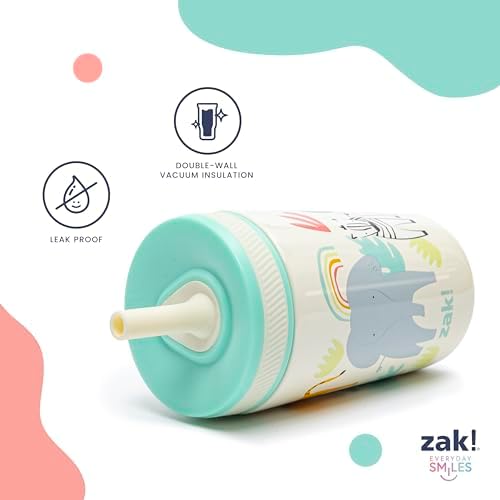 Zak Designs Happy Fruit Kelso 12oz Stainless Steel Leak-Proof Toddler