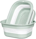 Collapsible Colander & Wash Basin Set, 2-in-1 Foldable Dishpan with