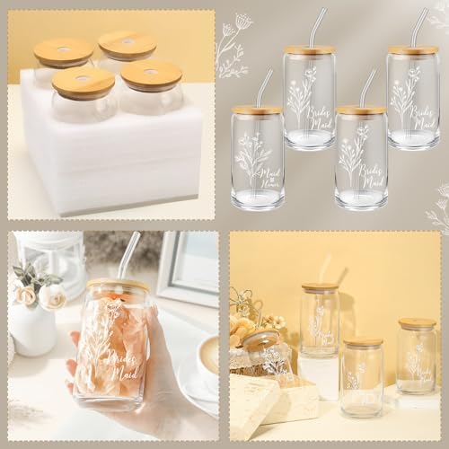Layhit 4 Pcs Bridesmaid Gifts Bridesmaid Proposal Gifts 16 oz Glass