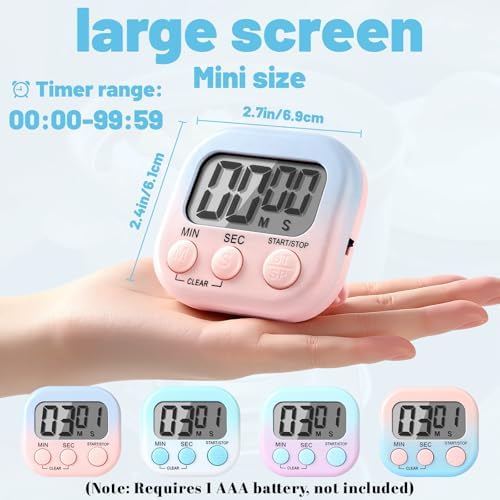 24 Pcs Digital Kitchen Timers, Magnetic