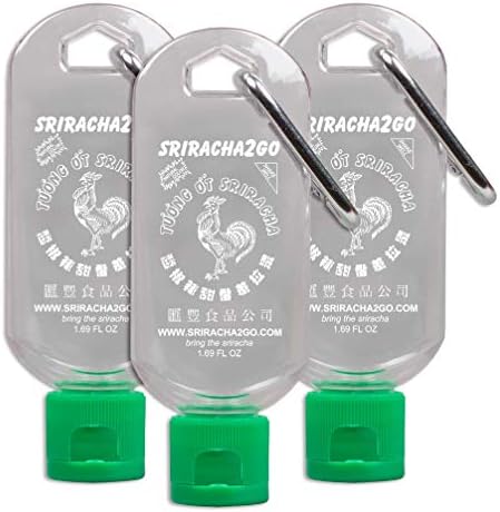 Sriracha2Go 3-Pack - BPA Free, TSA Approved, Leak Proof, Reusable