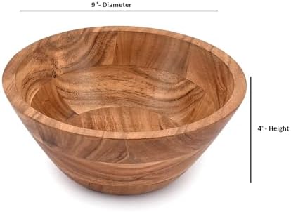 Samhita Acacia Wood Salad Bowl, Perfect for Salad, Vegetables Salad