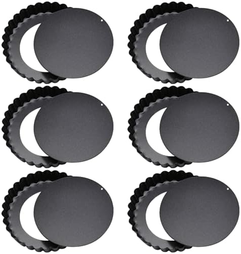 Egg Tart Molds Set, 6 Pcs Mini Tart Pans With Removable Bottom, 3.9 In