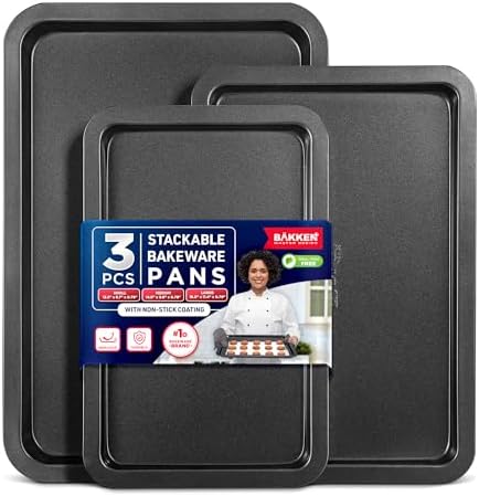 3 Piece Set Nonstick Carbon Steel Oven Bakeware -Professional Quality