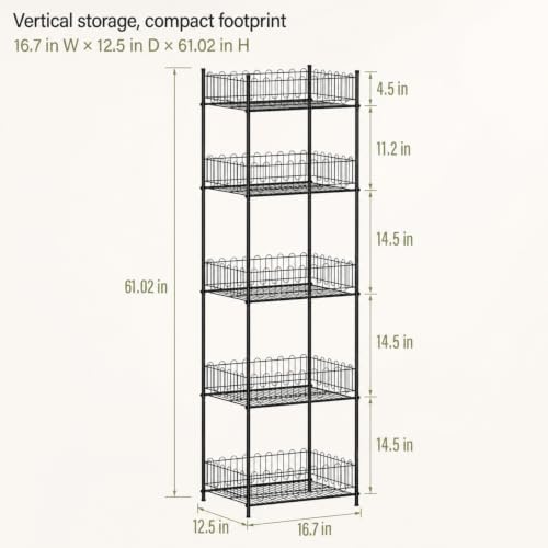 Water Bottle Organizer Stand 5 Tier Soda Can Storage Rack for Pantry