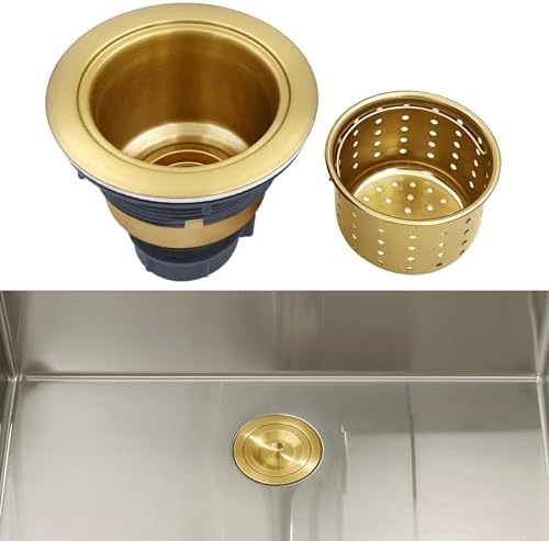 GZILA 3-1/2-Inch Kitchen Sink Drain Strainer, Brushed Gold