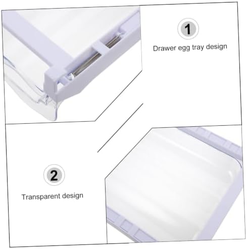 Egg Holder Drawer Dispenser for Refrigerator Cabinet White Plastic