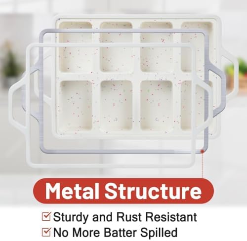 Mini Loaf Pan, Metal Reinforced Silicone Mini Bread Loaf Pan Nonstick
