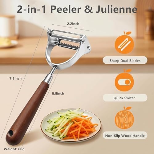 Aniso 2-in-1 Stainless Steel Vegetable Peeler and Julienne