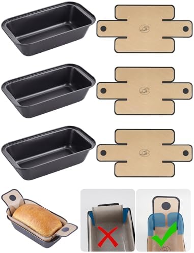 NiHome Loaf Pan Set of 6, 9x5 Carbon Steel Bread Pans with Silicone