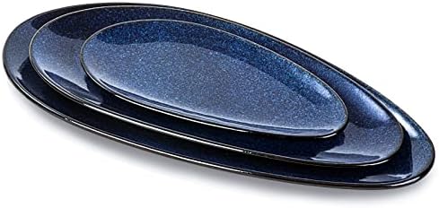 vicrays Large Oval Serving Platters, 16"/14"/10" Porcelain Serving