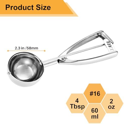 Fayomir 4 Tbsp Cookie Scoop, Size #16, 2 OZ Cookie Scoop for Baking
