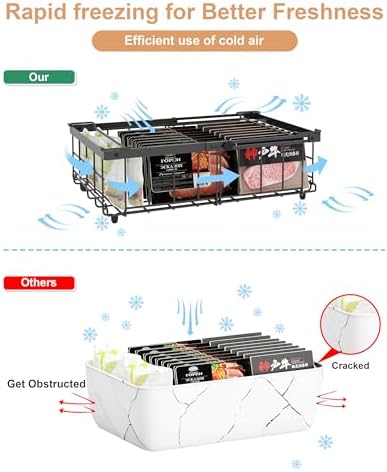 UMDONX 4-Pack Expandable Stackable Freezer Storage Boxes