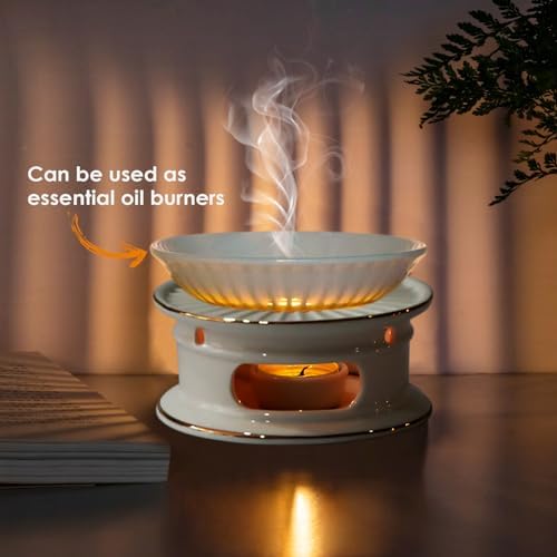KAYCROWN Teapot Warmer, Ceramic Tea Warmer with Tealight Holder