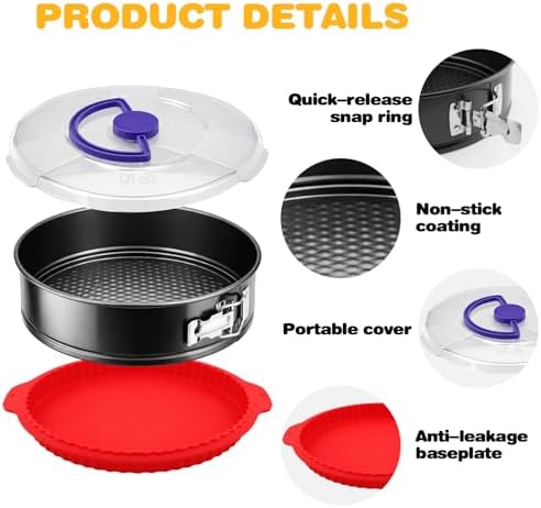 9 Inch Springform Cheesecake Pan with Lid and Protector Leakproof