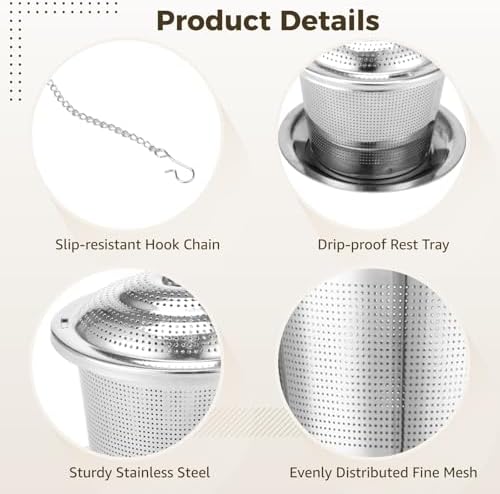 9 Pcs Stainless Steel Tea Infusers, Mesh Loose Leaf Tea Strainers