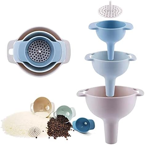 Kitchen Funnels for Filling Bottles,Funnels Set of 3,Oil Funnel,Tough