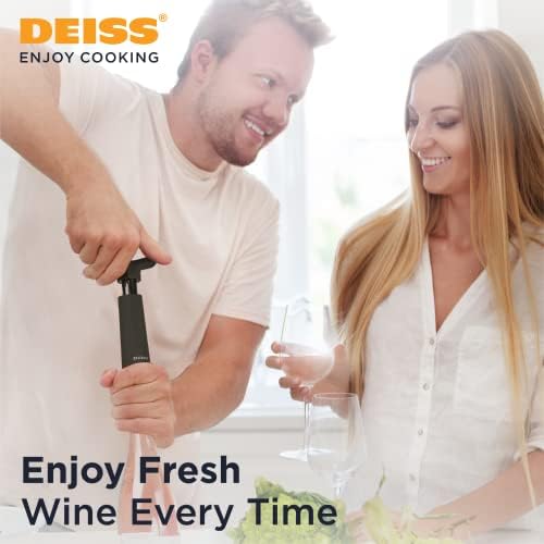 Deiss PRO Vacuum Pump Wine Saver with 3 x Wine Bottle Stopper