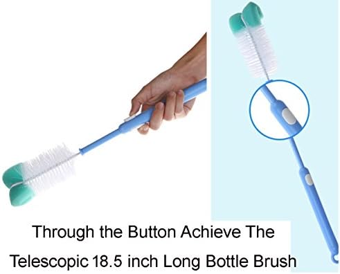 2 Pack Long Bottle Cleaning Brush for Long and Narrow Neck Beer, Wine
