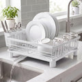 HiramWare Dish Drying Rack for Kitchen Counter, White