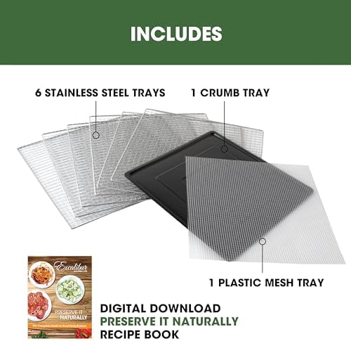Excalibur Electric Food Dehydrator, 6 Trays, Black