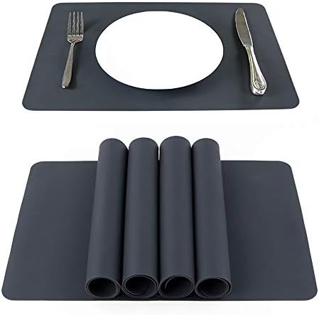 Webake Silicone Placemats Set of 4, 17.5 x 11.4 Inch