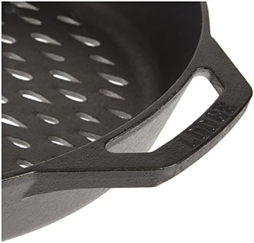 Lodge Pre-Seasoned Cast Iron Round Grilling Basket, 12 Inches