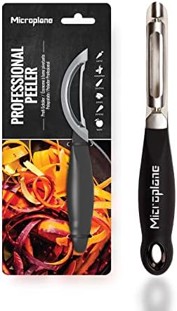 Microplane Stainless Steel Professional Swivel Peeler, Sharp Blade for