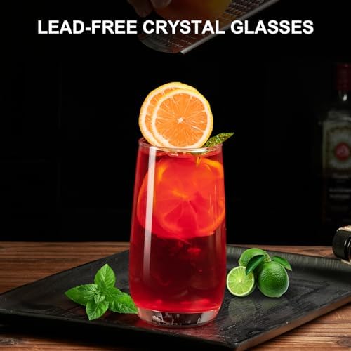 PARACITY Highball Glasses Set of 4, Drinking Glasses 12 Oz, Clear