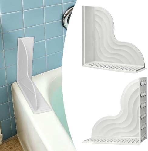 BUCABUCA 2-Pack Silicone Shower Splash Guard with Strong Suction Cups