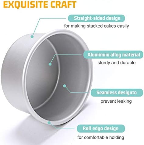4 Inch Aluminum Round Cake Pans, 8 Pieces