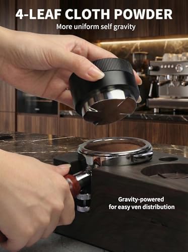 Barista Espresso Tamper 53.3/54mm, Spring Loaded Flat Base Tamper Kit