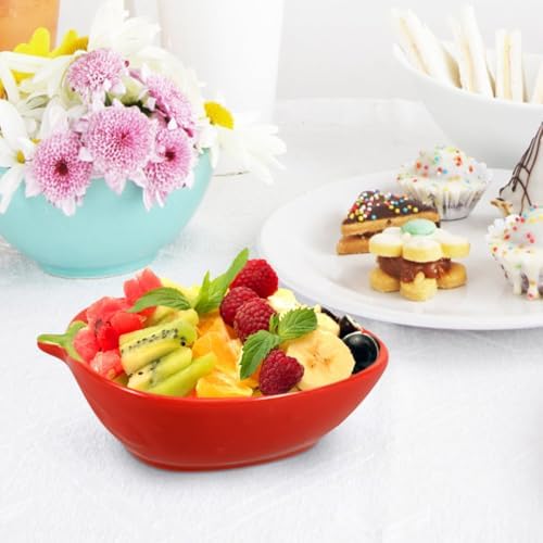 Zerodeko Strawberry Pattern Ceramic Salad Bowl Dessert Bowl for Fruit