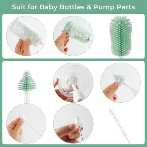 Momcozy Bottle Brush Kit Pro, Innovative Push-Press Deep Cleaning Baby
