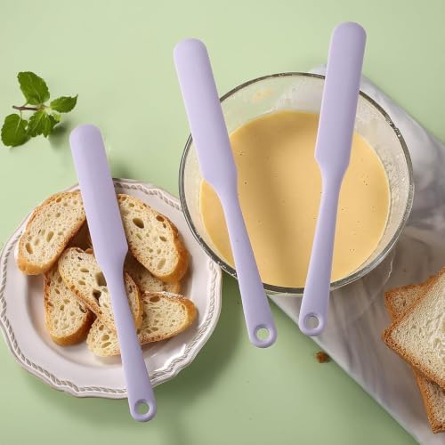 7 Pcs Silicone Jar Spatula Set, Sourdough Spatula, Long Handle Thin