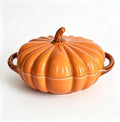 Pumpkin Casserole Dish with Lid, Orange, Oven Safe,8.3" x 2.4"