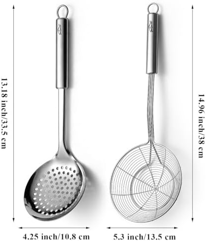Berglander Spider Strainer Skimmer Ladle 2 Pieces, Stainless Steel