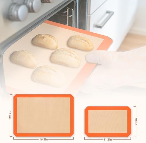 Silicone Baking Mat Set of 9, Silicone Mats for Baking, Baking Sheets