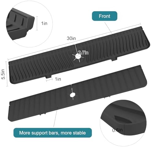 30 Inch Longer Faucet Mat for Kitchen Sink, Silicone Sink Faucet Mat