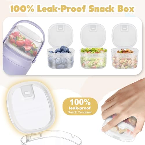 2 - in - 1 Soup Thermo for Hot Food 14oz with Snack Box Container Leak
