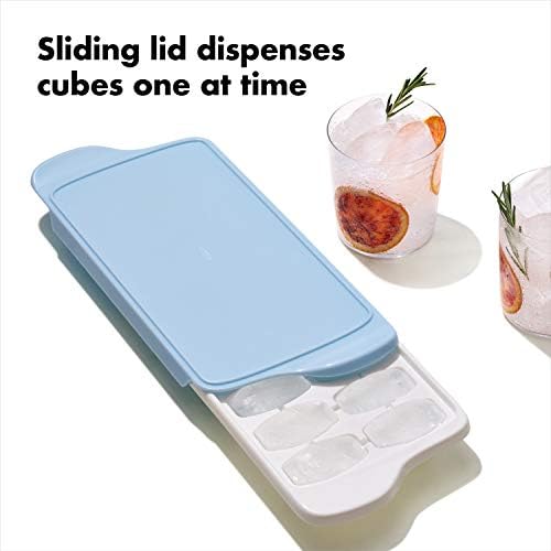 OXO Good Grips Flexible Ice Cube Tray with Lid - 2 Pack, Blue & White