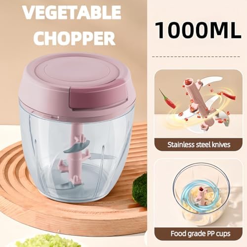 Manual Food Processor, Garlic Mincer Hand Cutter, Vegetable Chopper